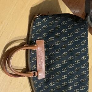 Dooney & Bourke Black Canvas with Tan Leather Trim